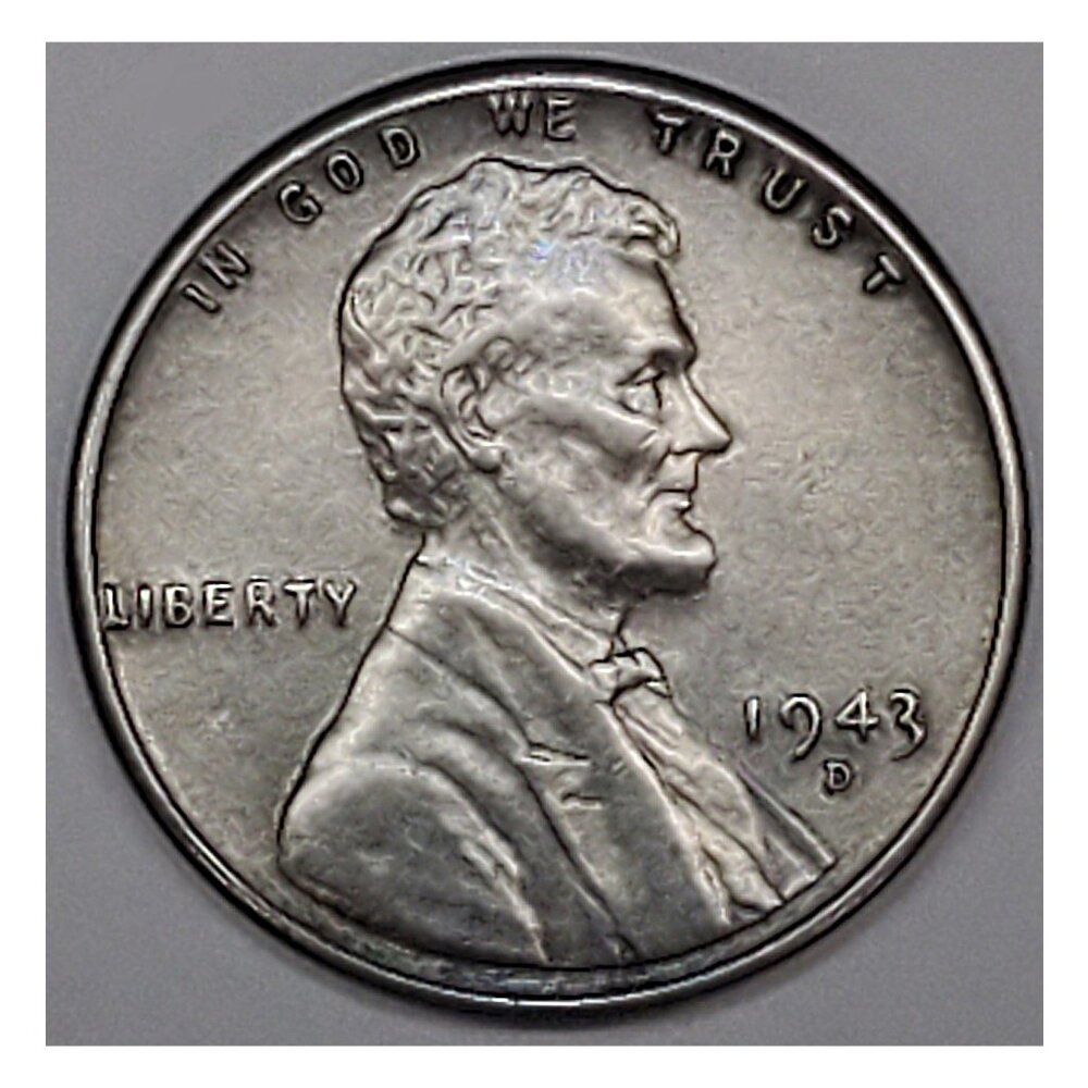 1943-D 1¢ LINCOLN WHEAT CENT COIN, STEEL-COATED ZINC, WWII-ERA PENNY!